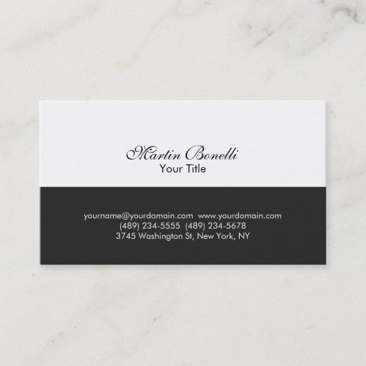 Script Simple Grey Carte de visite consultant blan (Devant)
