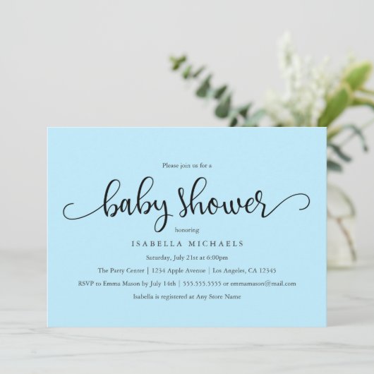 Script simple| Invitation Baby shower (Debout devant)