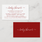 Script simple - Invitation de billet Baby shower (Devant / Derrière)