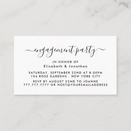 Script simple - Invitation de billets de la partie (Devant)