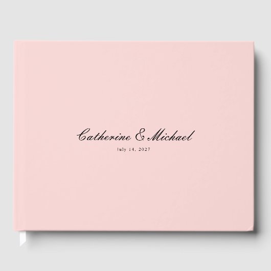 Script simple Joli Livre d'invité Mariage rose (Recto)