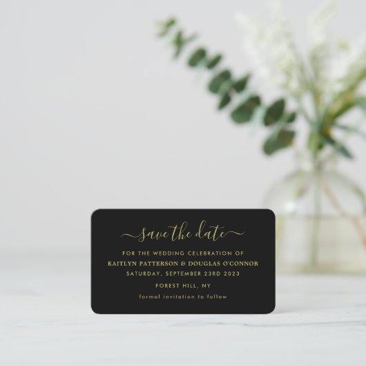 Script Simple Moderne Enregistrer La Carte Date (Debout devant)