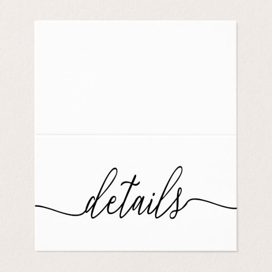 Script Simple Noir & Blanc Avec Carte Détail Photo (Extérieur déplié)