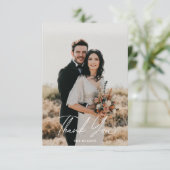 Script Simple Photo Weddenschap Hartelijk dank Bedankkaart (Staand voorkant)