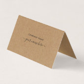 Script simple rustique, Carte de remerciements Log (Dos)