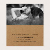 Script simple rustique Kraft avec carte photo RSVP (Intérieur déplié)