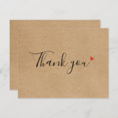 Script simple Rustique Kraft Business Carte de rem (Devant / Derrière)