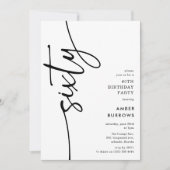 Script Sixty' 60th Birthday Kaart (Voorkant)