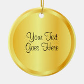 Script Sjabloon Faux Gold Metallic look elegant Keramisch Ornament (Voorkant)