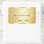 Script Sjabloon Typografie Elegant Gold Look Rechthoekige Sticker (Tas)