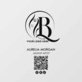 Script Sociaal Icoon QR Code Logo Make-up Artiest Raamsticker (Vel)