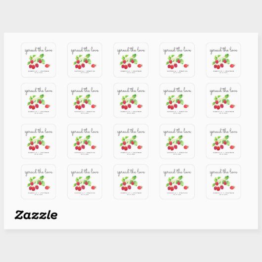 Script Spread The Love Raspberry Jam Favor Sticker (Vel)