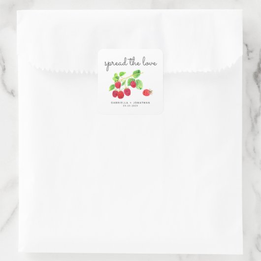 Script Spread The Love Raspberry Jam Favor Sticker (Sac)