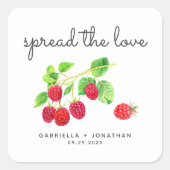 Script Spread The Love Raspberry Jam Favor Sticker (Devant)