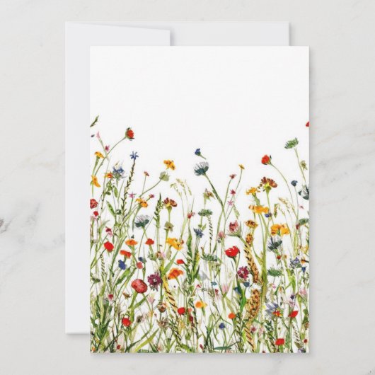 Script Spring Wildbloemen 40e verjaardag Kaart (Achterkant)