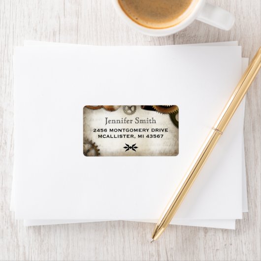 Script Steampunk Gears étiquette de adresse (En situation)