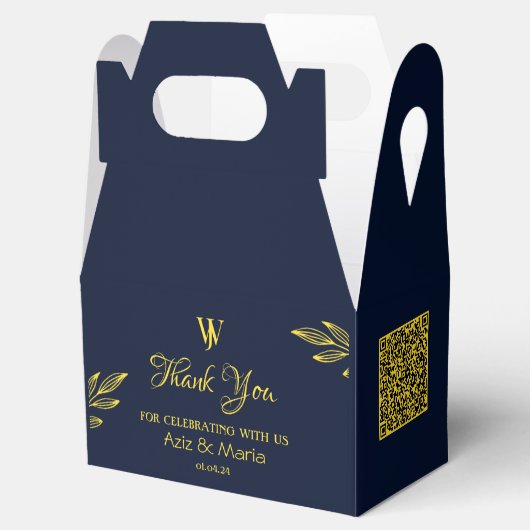 script stijlvolle elegante Favor Box met donkerbla Bedankdoosjes (Geopend)