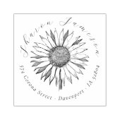 Script Sunflower Custom Return-adres Rubberstempel (Afrduk)