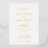 Script Swash Calligraphy Weddenschap Gold Folie Uitnodiging (Voorkant)