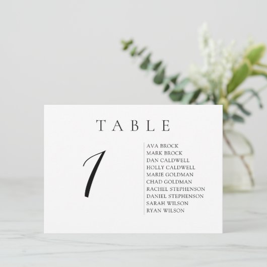 Script Tableau horizontal Numéro de table de texte (Debout devant)