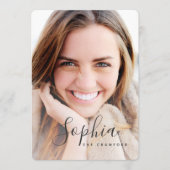 Script tekst foto afstudeer uitnodiging (Voorkant)