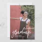 Script tendance 2 Faire-part de diplôme photo (Devant)