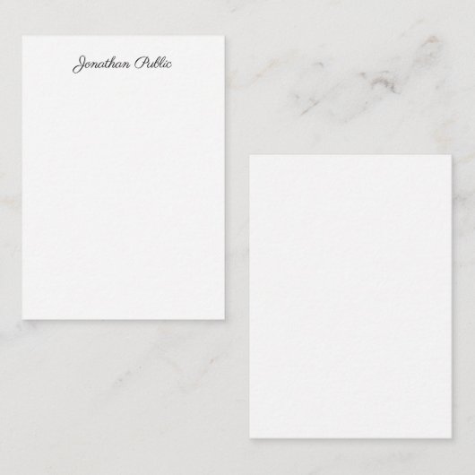 Script tendance calligraphié Nom Modèle Moderne (Devant / Derrière)