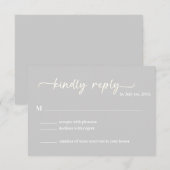 Script tendance cool Grey RSVP (Devant / Derrière)