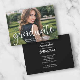 Script tendance Photo Graduation Party Invitations