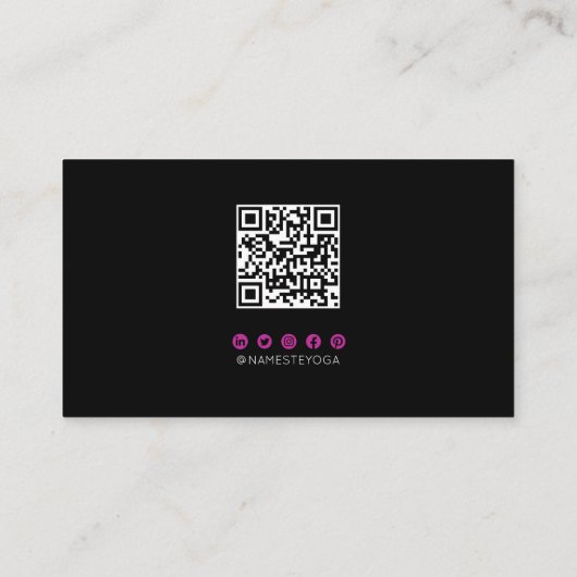 Script tendance Viva Magenta QR CODE Carte de visi (Dos)