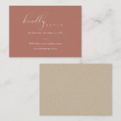 Script Terracotta Online Weddenschap Website RSVP Informatiekaartje (Voorkant / Achterkant)