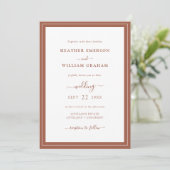 Script Terracotta Wedding Invitation Kaart (Staand voorkant)