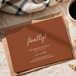 Script Terracotta Wedding Sla de datum op Save The Date