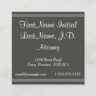 Script Text Attorney Business Card Vierkante Visitekaartje