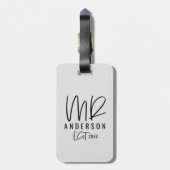 Script text: typografie bruiloft gift bagagelabel (Achterkant verticaal)