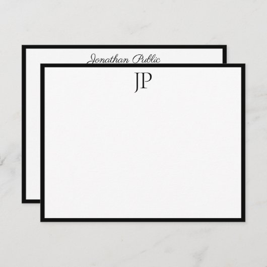 Script Texte élégant Monogramme Modèle Personnalis (Devant / Derrière)