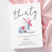 Script Thirty Western Cowgirl 30th Birthday Party Kaart