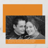 Script Timeless Photo Save The Date - Orange (Devant / Derrière)