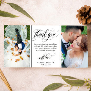Script tourbillonnant Deux Photos Mariage Merci