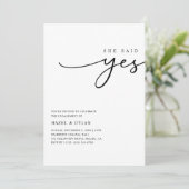 Script Trendy Minimal Wedding Verloving Foto Kaart (Staand voorkant)