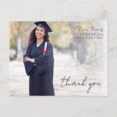 Script Typografie Afstudeerfoto Bedankt Briefkaart (Voorkant)