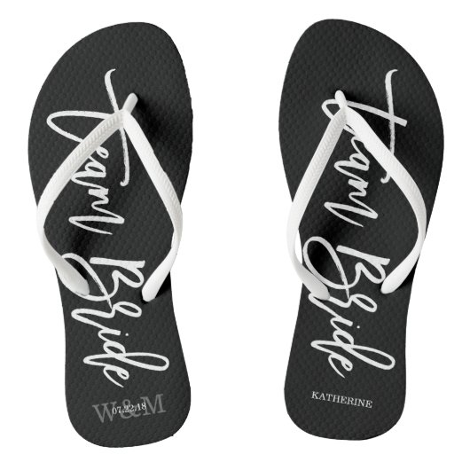 Script Typografie "Team Bride" Teenslippers (Voetbed)