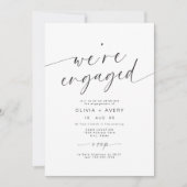 Script Typografie We're Engaged Party Kaart (Voorkant)