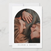 Script Typografie We're Engaged Party Kaart (Achterkant)