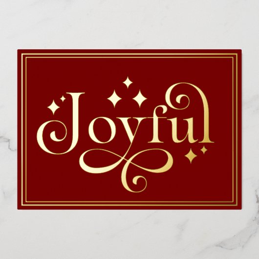 Script Typography Burgurdy Gradient Custom Real Folie Feestdagenkaart (Voorkant)