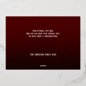 Script Typography Burgurdy Gradient Custom Real Folie Feestdagenkaart (Achterkant)