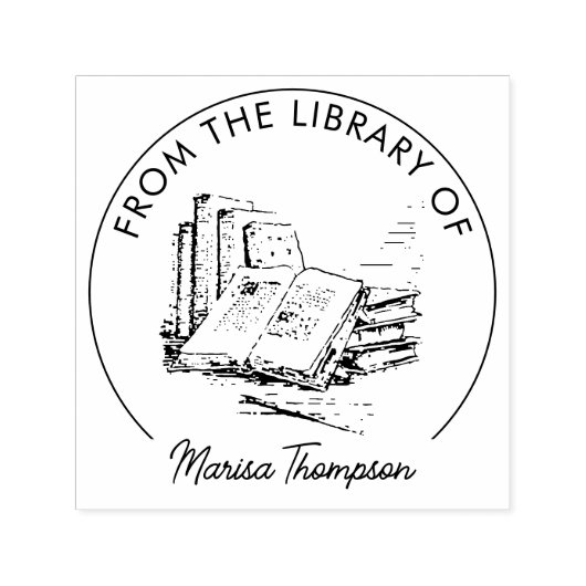 Script Uit de Bibliotheek van Ex Libris Bibliothee Zelfinktende Stempel (Design)