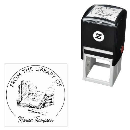 Script Uit de bibliotheek van Ex Libris Library Bo Zelfinktende Stempel (In situ)