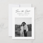 Script Ultra Modern Minimal Photo Wedding Save The Date (Voorkant)