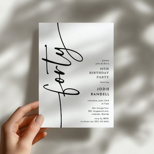 Script Veertig 40e Verjaardag Kaart
